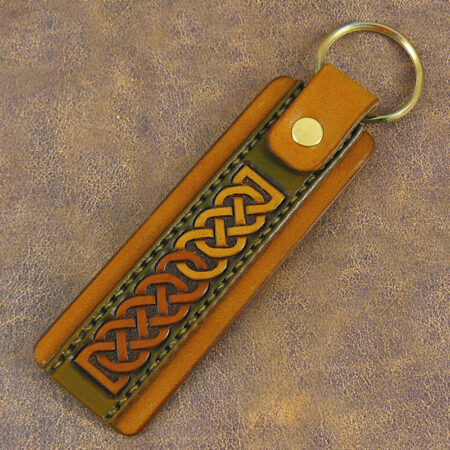 Key Fob, Strap Overlay #6, tan/green